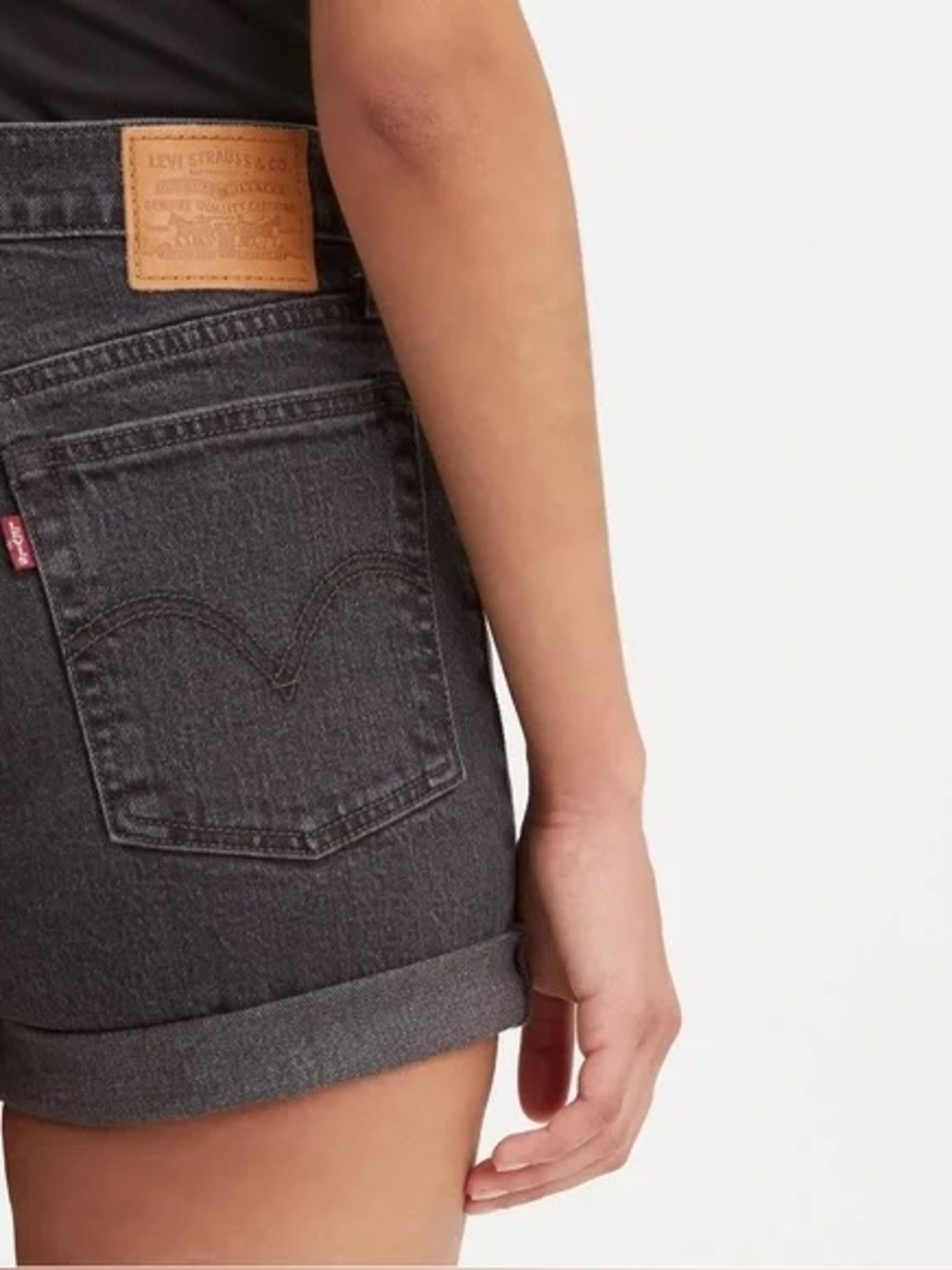 Levi's Women's Black Cuffed Denim Shorts